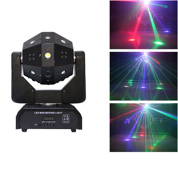 LED mini moving head ball laser beam strobe 3 in1