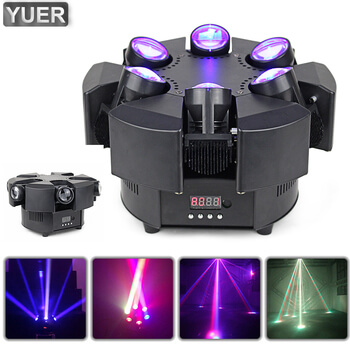 YUER New Arrival LED 6 Head Smart Beam Moving RGBW