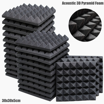 12/24Pcs 30x30x5cm Studio Acoustic Foam Panels Sound
